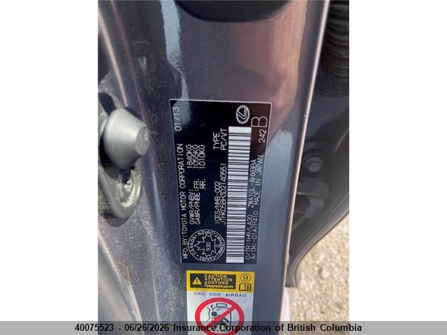 40075523 :رقم المزاد ، JTHKD5BH3D2140551 vin ، 2013 Lexus Ct 200 مزاد بيع