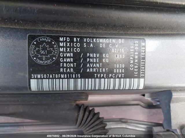 3VW507AT8FM811815 Volkswagen Beetle 1.8t