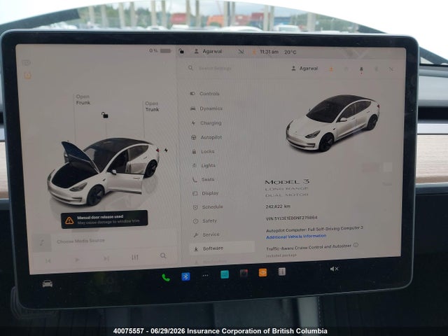 Tesla MODEL 3 2022 5YJ3E1EB6NF275864 Image 7