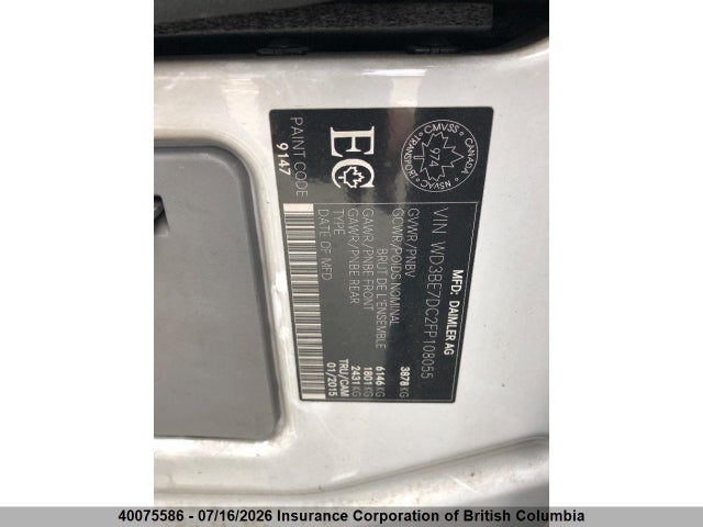 Mercedes-Benz Sprinter 2500 Standard Roof 2015 WD3BE7DC2FP108055 Image 25