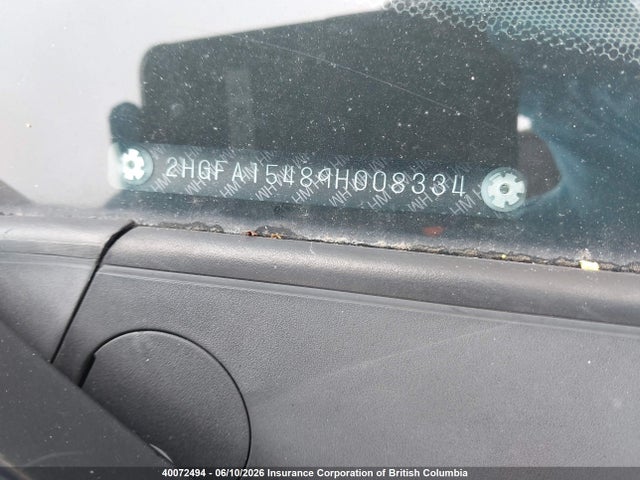 2009 Honda Civic Dx-g მანქანა იყიდება აუქციონზე, vin: 2HGFA15489H008334, აუქციონის ნომერი: 40072494