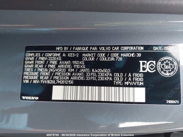 Volvo XC40 2021 YV4162UL7M2612156 Image 9