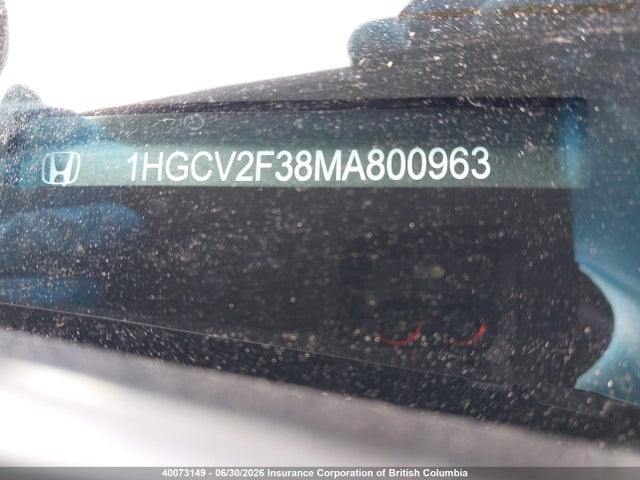 Продаж на аукціоні авто 2021 Honda Accord Sport, vin: 1HGCV2F38MA800963, номер лоту: 40073149