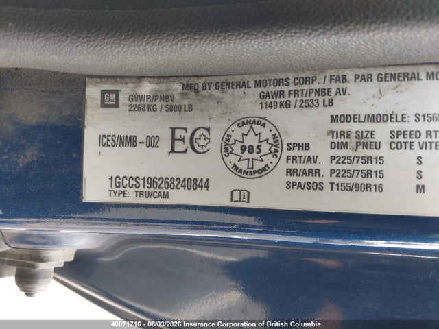 Aukcja sprzedaży 2006 Chevrolet Colorado, vin: 1GCCS196268240844, numer aukcji: 40071716