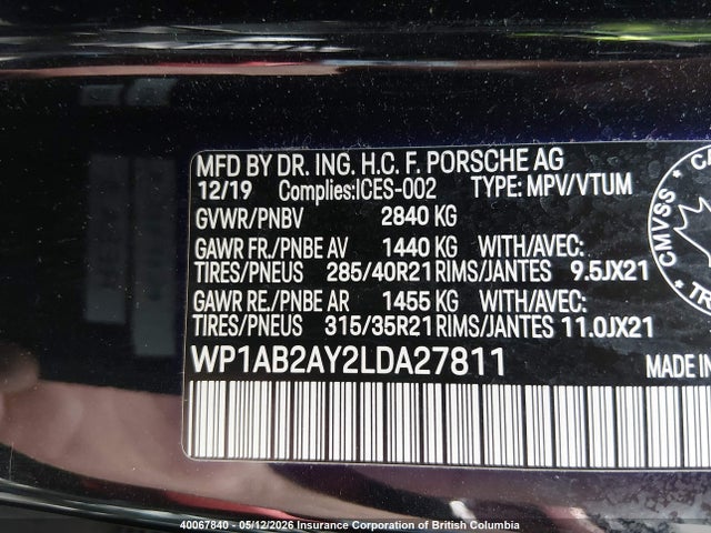 Porsche CAYENNE S 2020 WP1AB2AY2LDA27811 Image 9
