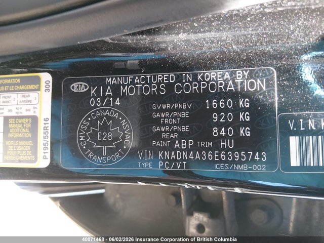 KIA RIO EX 2014 KNADN4A36E6395743 Image 9