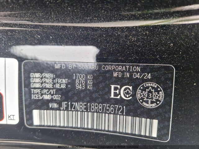 Продаж на аукціоні авто 2024 Toyota Gr86, vin: JF1ZNBE18R8756721, номер лоту: 40075753
