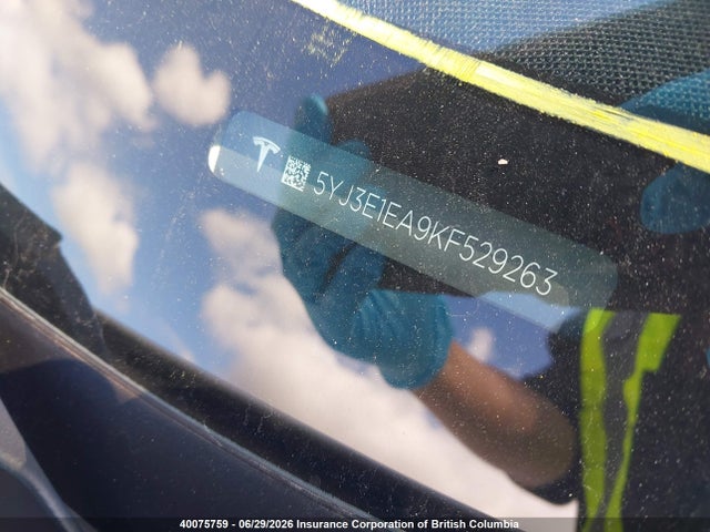 Tesla MODEL 3 2019 5YJ3E1EA9KF529263 Image 20