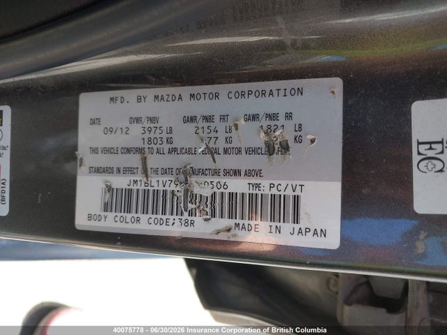 40075778 :رقم المزاد ، JM1BL1V79D1720506 vin ، 2013 Mazda Mazda3 Gs-sky مزاد بيع