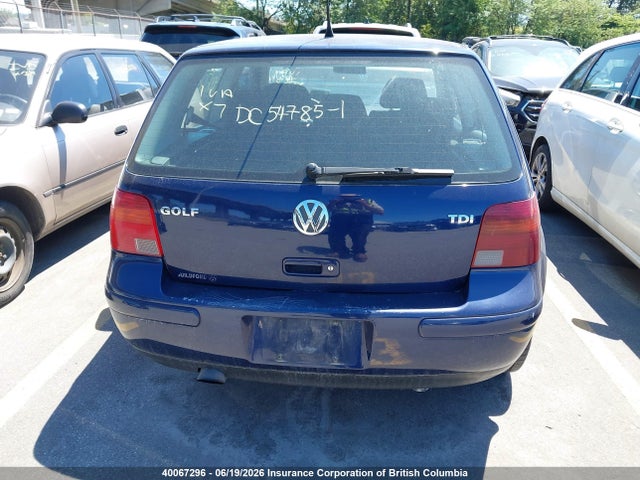 40067296 :رقم المزاد ، 9BWBP21J014077295 vin ، 2001 Volkswagen Golf Gl Tdi مزاد بيع
