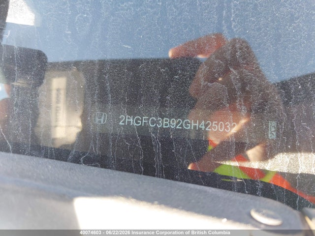 Продаж на аукціоні авто 2016 Honda Civic Touring, vin: 2HGFC3B92GH425032, номер лоту: 40074603