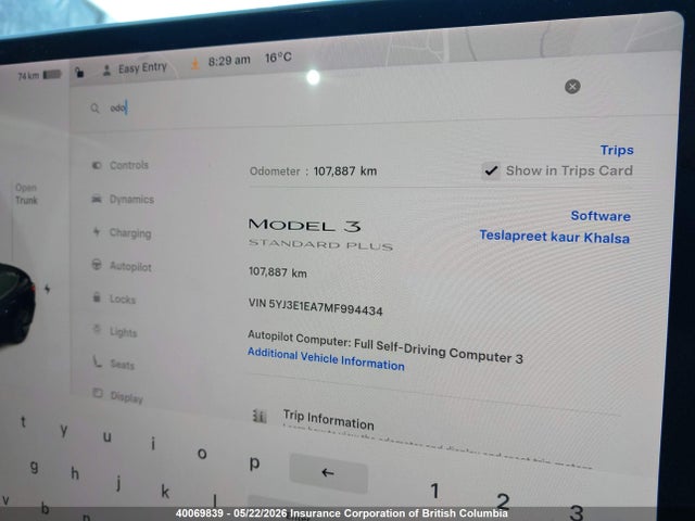 Продажа на аукционе авто 2021 Tesla Model 3, vin: 5YJ3E1EA7MF994434, номер лота: 40069839