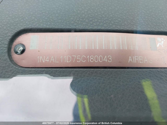 Aukcja sprzedaży 2005 Nissan Altima S/sl, vin: 1N4AL11D75C180043, numer aukcji: 40075977