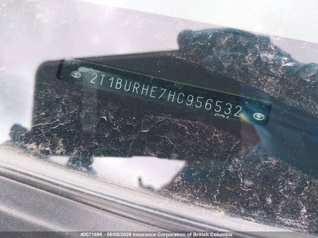 2017 Toyota Corolla L/le/xle/se/xse მანქანა იყიდება აუქციონზე, vin: 2T1BURHE7HC956532, აუქციონის ნომერი: 40071696