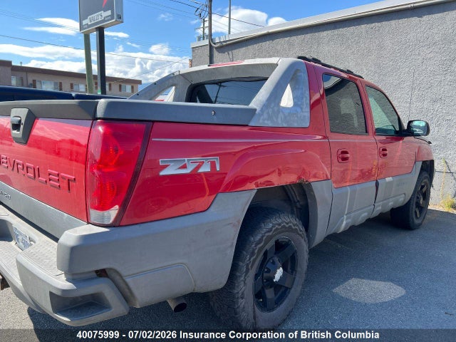 2002 Chevrolet Avalanche K1500 მანქანა იყიდება აუქციონზე, vin: 3GNEK13T62G189786, აუქციონის ნომერი: 40075999