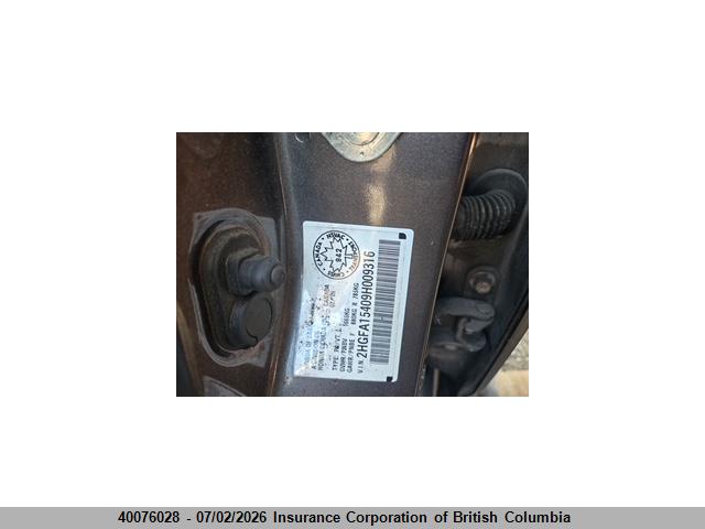 Продажа на аукционе авто 2009 Honda Civic, vin: 2HGFA15409H009316, номер лота: 40076028
