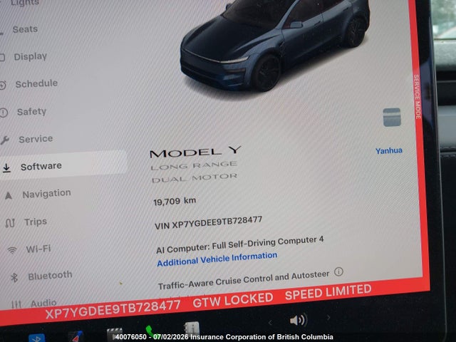 Aukcja sprzedaży 2026 Tesla Model Y, vin: XP7YGDEE9TB728477, numer aukcji: 40076050