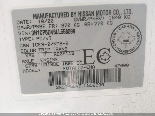 Nissan KICKS SR 2020 3N1CP5DV6LL558599 Image 9
