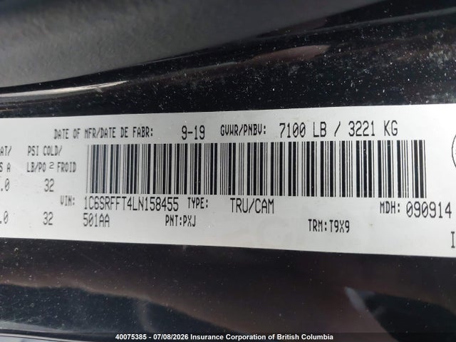 1C6SRFFT4LN158455 RAM 1500 Big Horn/lone Star