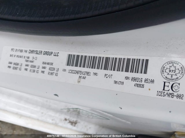 1C3CDZAB7EN127851 Dodge Avenger