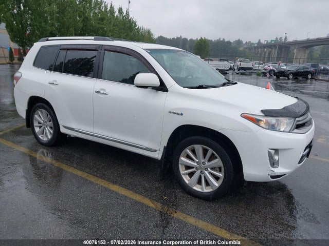2012 Toyota Highlander Hybrid Limited მანქანა იყიდება აუქციონზე, vin: JTEDC3EHXC2006143, აუქციონის ნომერი: 40076153