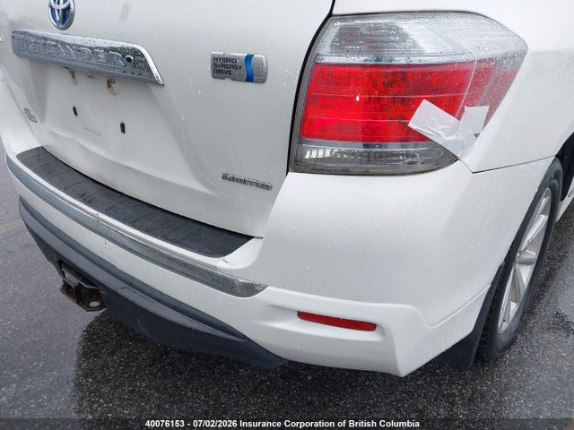 2012 Toyota Highlander Hybrid Limited მანქანა იყიდება აუქციონზე, vin: JTEDC3EHXC2006143, აუქციონის ნომერი: 40076153