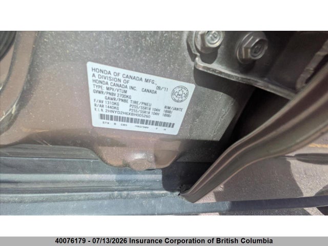 Auction sale of the 2011 Acura Mdx, vin: 2HNYD2H6XBH005260, lot number: 40076179