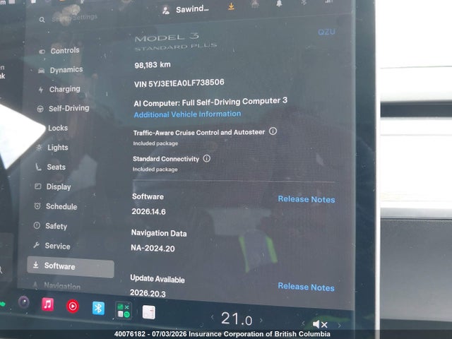Продажа на аукционе авто 2020 Tesla Model 3, vin: 5YJ3E1EA0LF738506, номер лота: 40076182
