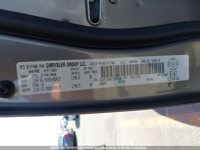 Продаж на аукціоні авто 2012 Dodge Journey Se Plus, vin: 3C4PDCABXCT243536, номер лоту: 40076193