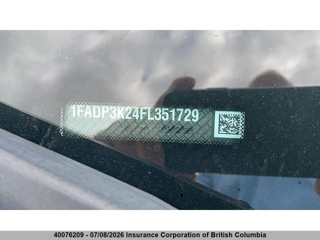 40076209 :رقم المزاد ، 1FADP3K24FL351729 vin ، 2015 Ford Focus مزاد بيع