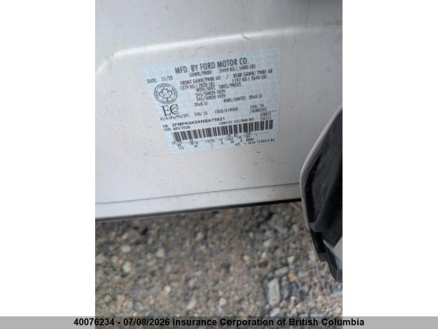 40076234 :رقم المزاد ، 2FMPK4K9XNBA75821 vin ، 2022 Ford Edge مزاد بيع