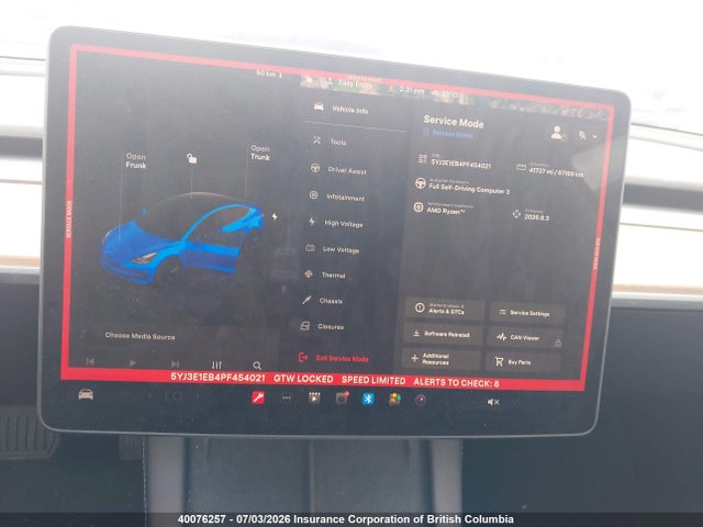 Aukcja sprzedaży 2023 Tesla Model 3, vin: 5YJ3E1EB4PF454021, numer aukcji: 40076257