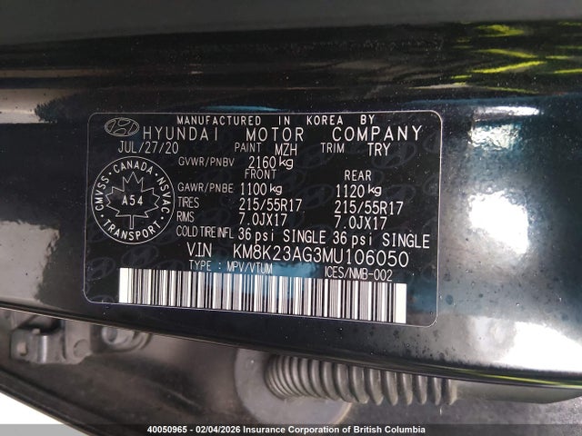 Продаж на аукціоні авто 2021 Hyundai Kona Sel, vin: KM8K23AG3MU106050, номер лоту: 40050965