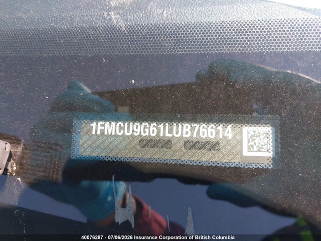 40076287 :رقم المزاد ، 1FMCU9G61LUB76614 vin ، 2020 Ford Escape Se مزاد بيع