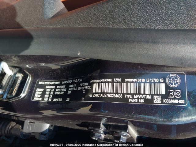 Maserati Levante 2017 ZN661XUS7HX234438 Image 9