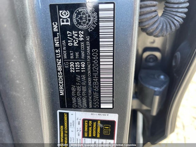 55SWF6EB4HU206603 Mercedes-Benz C 43 4mati Amg