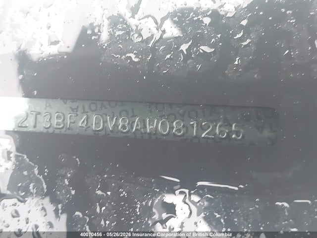 2010 Toyota Rav4 მანქანა იყიდება აუქციონზე, vin: 2T3BF4DV8AW081265, აუქციონის ნომერი: 40070456