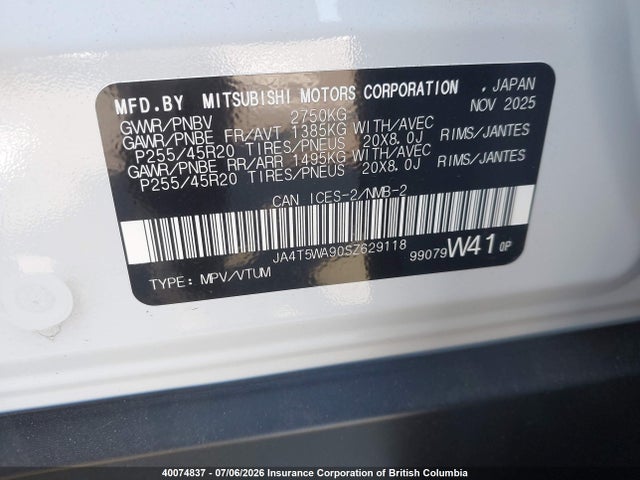 Aukcja sprzedaży 2025 Mitsubishi Outlander Sel, vin: JA4T5WA90SZ629118, numer aukcji: 40074837