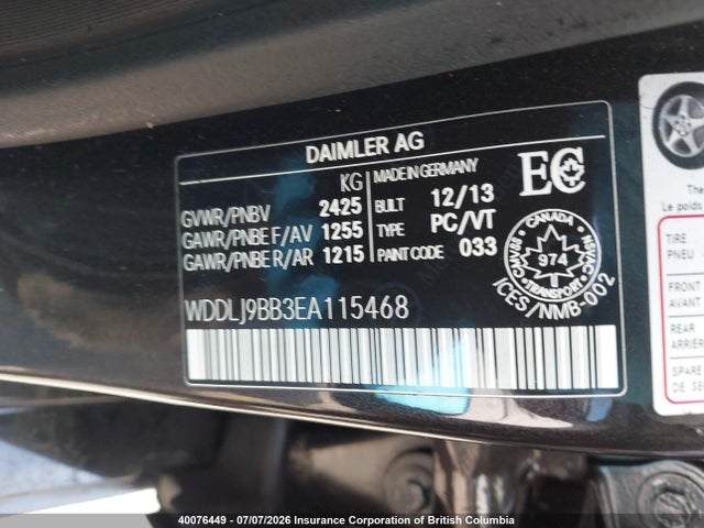 2014 Mercedes-benz Cls 550 მანქანა იყიდება აუქციონზე, vin: WDDLJ9BB3EA115468, აუქციონის ნომერი: 40076449