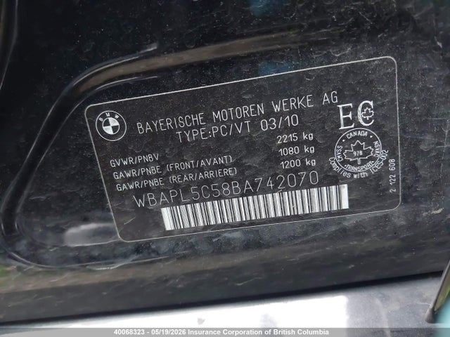 Продаж на аукціоні авто 2011 Bmw 335 Xi, vin: WBAPL5C58BA742070, номер лоту: 40068323