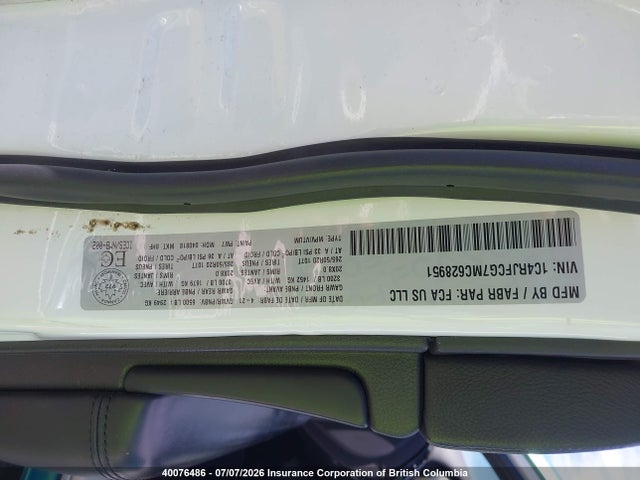 1C4RJFCG7MC628951 Jeep Grand Cherokee Overland