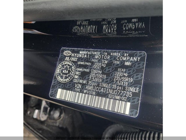 40076500 :رقم المزاد ، KM8JCCA11NU077735 vin ، 2022 Hyundai Tucson Luxury/ultimate مزاد بيع