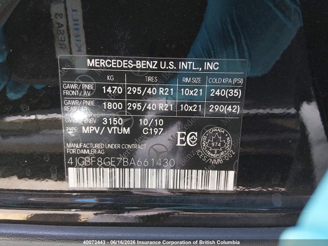 2011 Mercedes-benz Gl 550 4matic მანქანა იყიდება აუქციონზე, vin: 4JGBF8GE7BA661430, აუქციონის ნომერი: 40073443