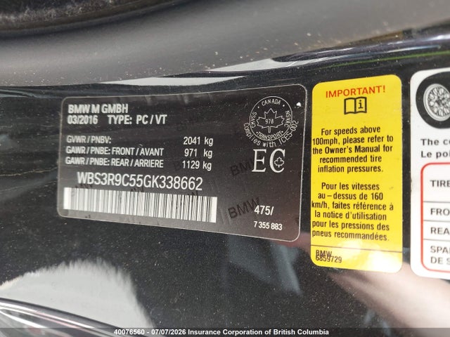 WBS3R9C55GK338662 BMW M4