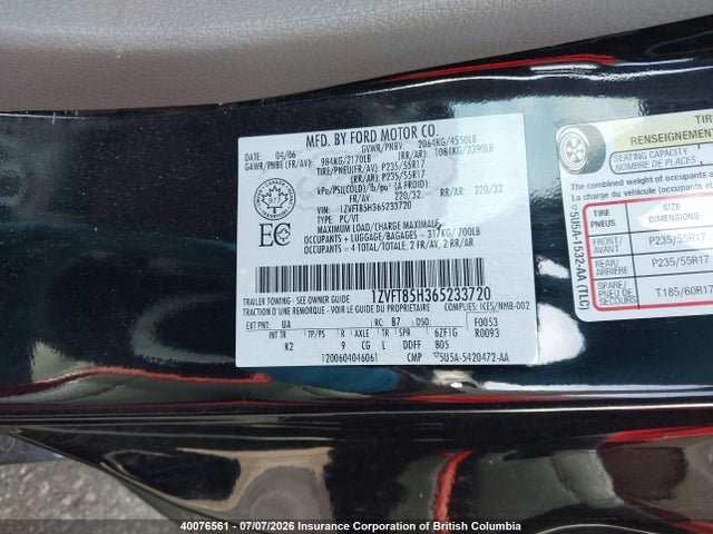 Продаж на аукціоні авто 2006 Ford Mustang Gt, vin: 1ZVFT85H365233720, номер лоту: 40076561