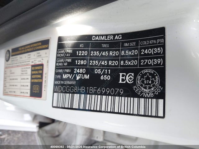 2011 Mercedes-benz Glk 350 4matic მანქანა იყიდება აუქციონზე, vin: WDCGG8HB1BF699079, აუქციონის ნომერი: 40069392
