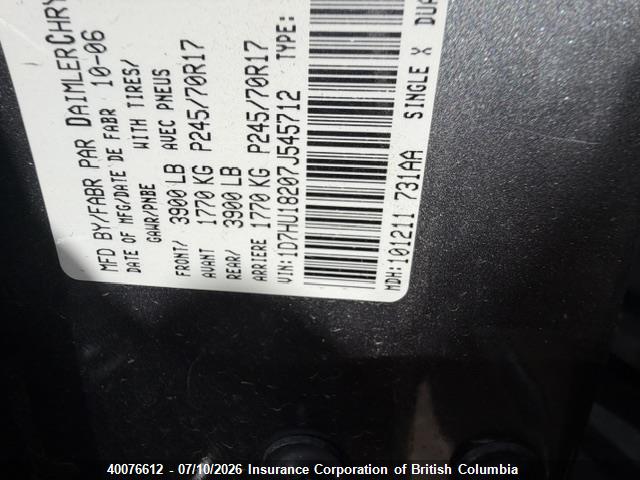 40076612 :رقم المزاد ، 1D7HU18207J545712 vin ، 2007 Dodge Ram 1500 St مزاد بيع