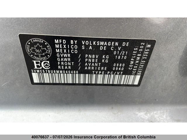 Volkswagen Jetta 2021 3VWE57BU8MM040486 Image 20