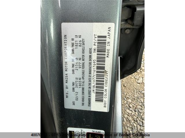 Aukcja sprzedaży 2012 Mazda 3 Mazda Gs-sky, vin: JM1BL1V77C1617695, numer aukcji: 40076743
