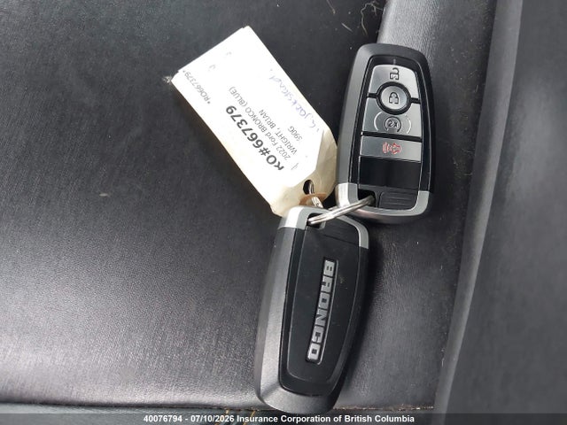 40076794 :رقم المزاد ، 1FMEE5DH7NLA84310 vin ، 2022 Ford Bronco Badlands مزاد بيع